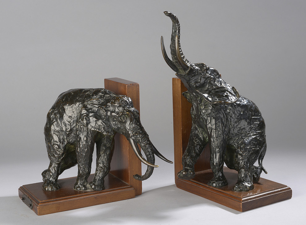A Pair of Bookends Elephants