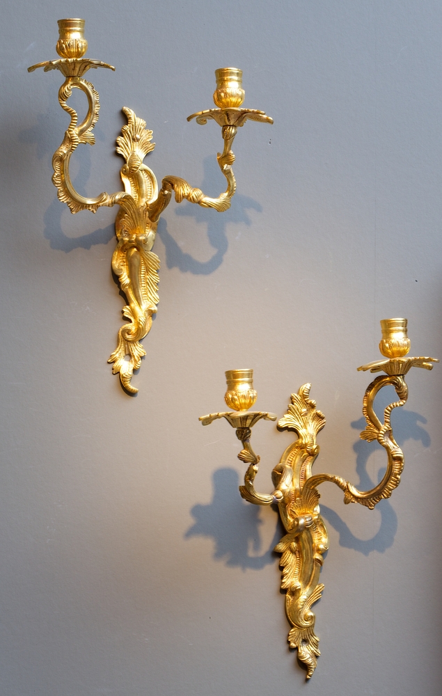 Significant Set of Four Rococo Wall Sconces