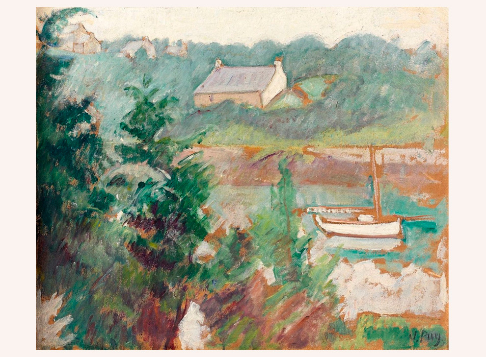 Un bateau sur la rivière près de Pont-Aven 