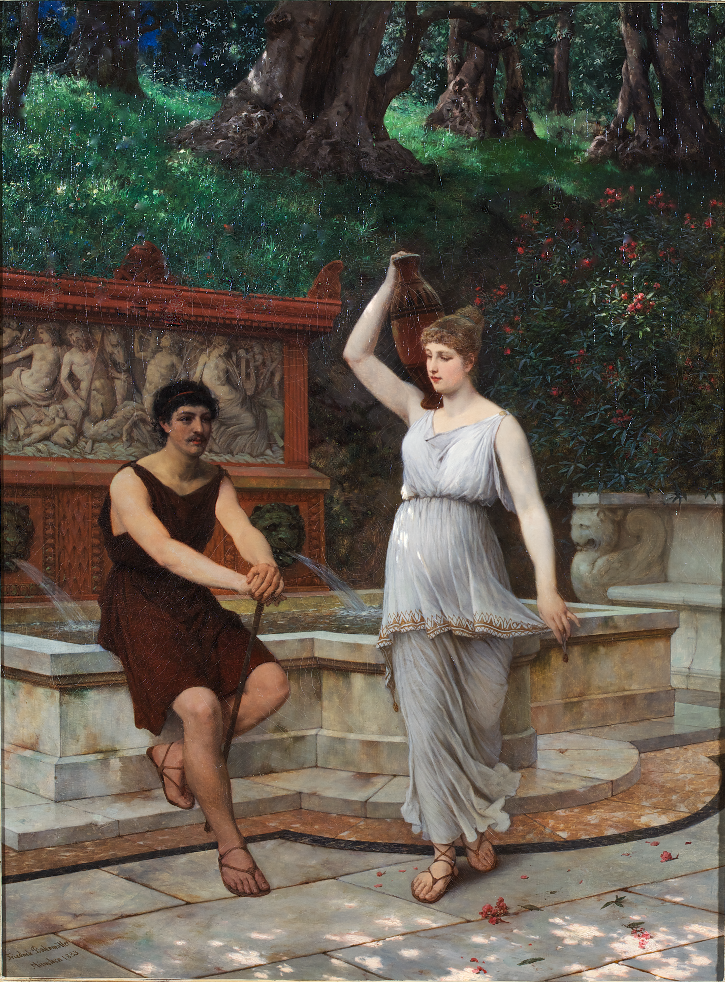 Conversation at the Fountain