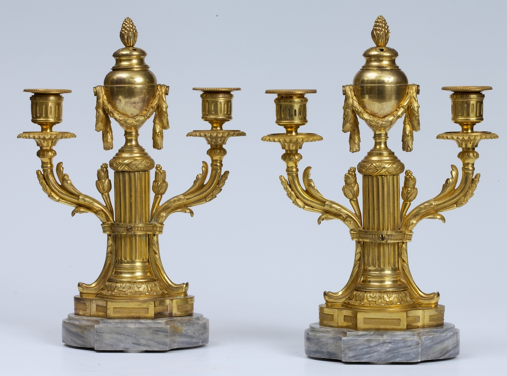 A Pair of Three-Armed Candelabra