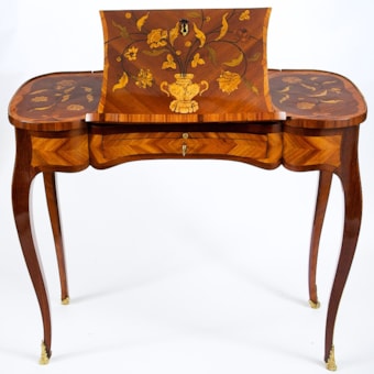 A Fine Writing Desk with Floral Marquetry