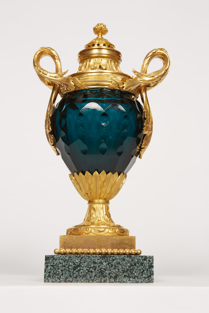 A Gilded and Chased Glass Pot-