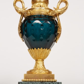 A Gilded and Chased Glass Pot-