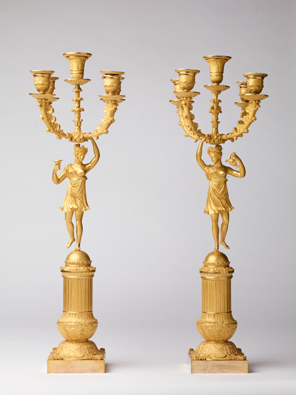 A Pair of Rare Gilded Girandoles