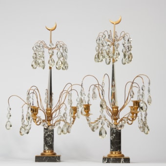 A Pair of Crystal Candlesticks 
a la turque