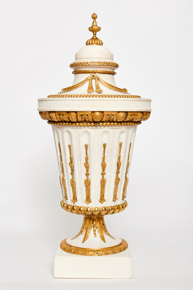 A Large Marble Vase with Cover