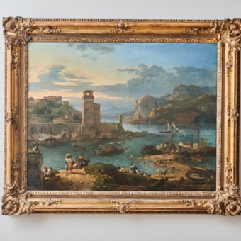 Harbor Scene with Figures