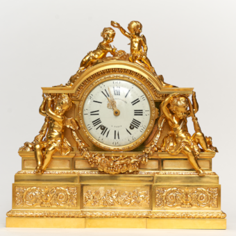 Importante grande horloge de cheminée
« La Victoire de la Science »