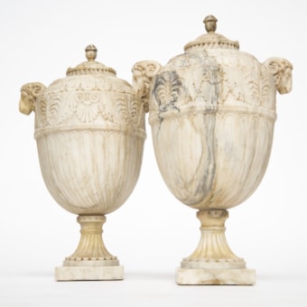 Pair of Marble Vases in Classicist Style