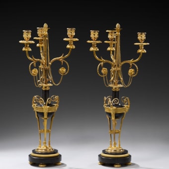 Pair of Girandoles 'With Ram's Heads'